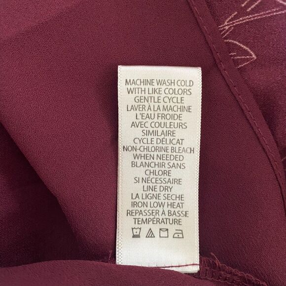 Max Studio Women's Wrap Knee Dress 3/4 Sleeve Floral Burgundy Size Small NWT - Picture 12 of 13